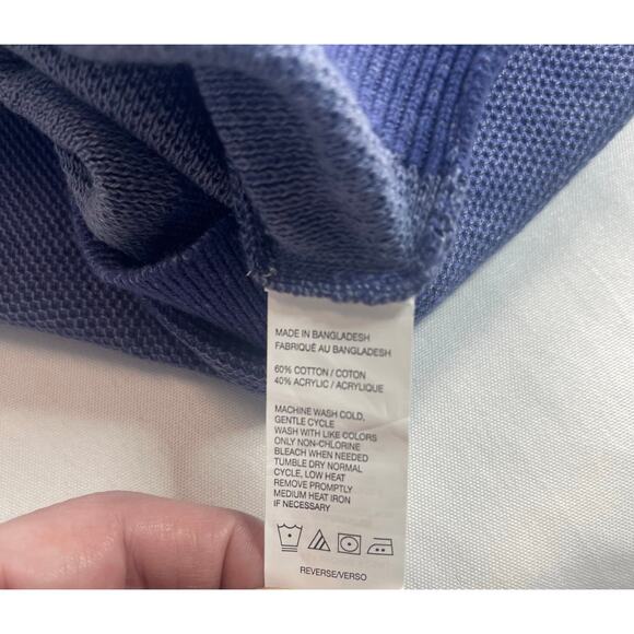 IZOD Mens 12GG Textured Crew Sweater Size XL Skipper Blue NWT - Picture 8 of 8